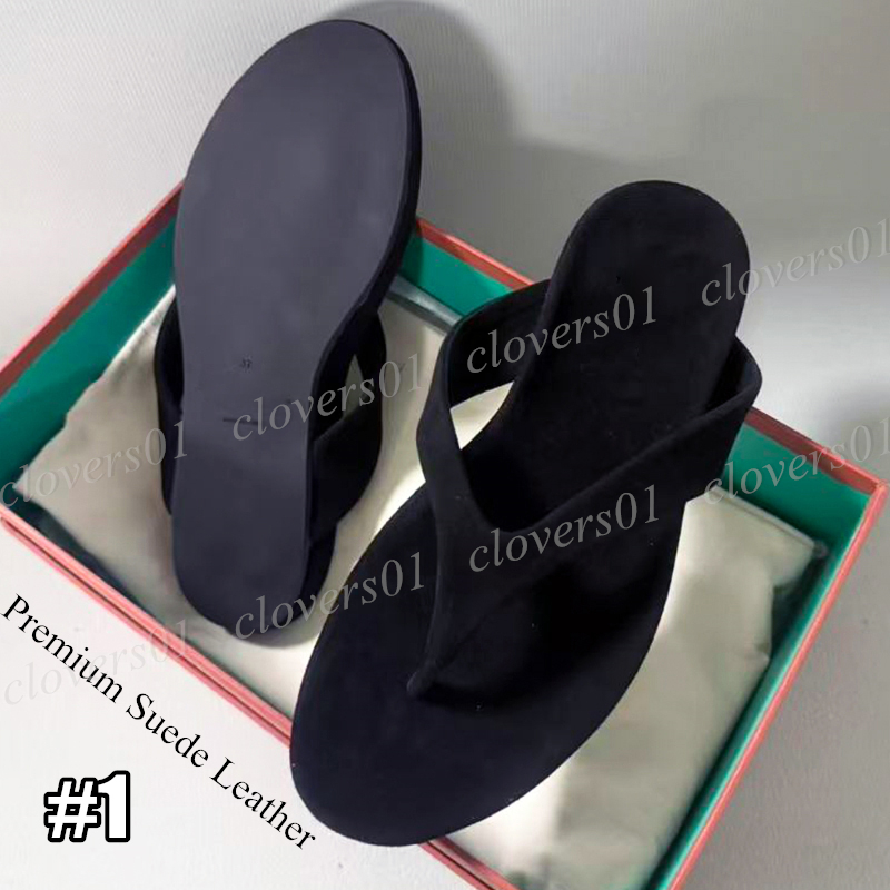 (Premium Suede Leather) Fashion Women's Flip-flops Comfortable Slippers Beach Sandals-image-994066925