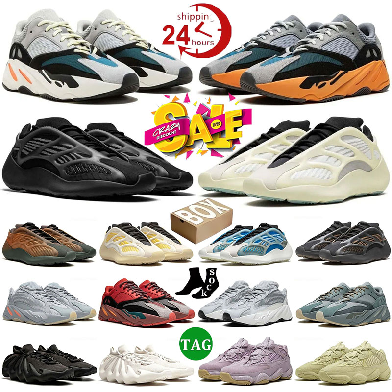 Avec la boîte Designer 700s chaussures de course hommes femmes v1 v2 v3 baskets à plateforme solide gris haute résolution rouge bleu lavage orang