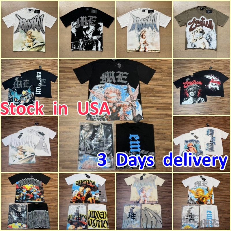 mixed emotions shirt men rhinestone designer t shirt y2k shirt graphic tee summer loose fit shirts campus fashion shirt casual shirts hip hop tees M