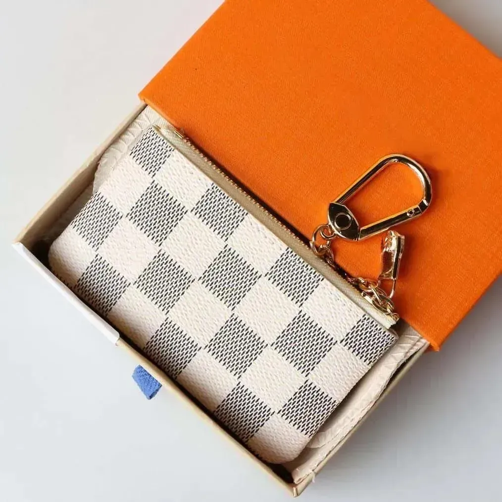 Top quality Designers luxurys Purses KEY POUCH POCHETTE CLES Women Mens Key Ring Credit Card Holder Coin Purses Mini Wallet Bag with box and dustbag