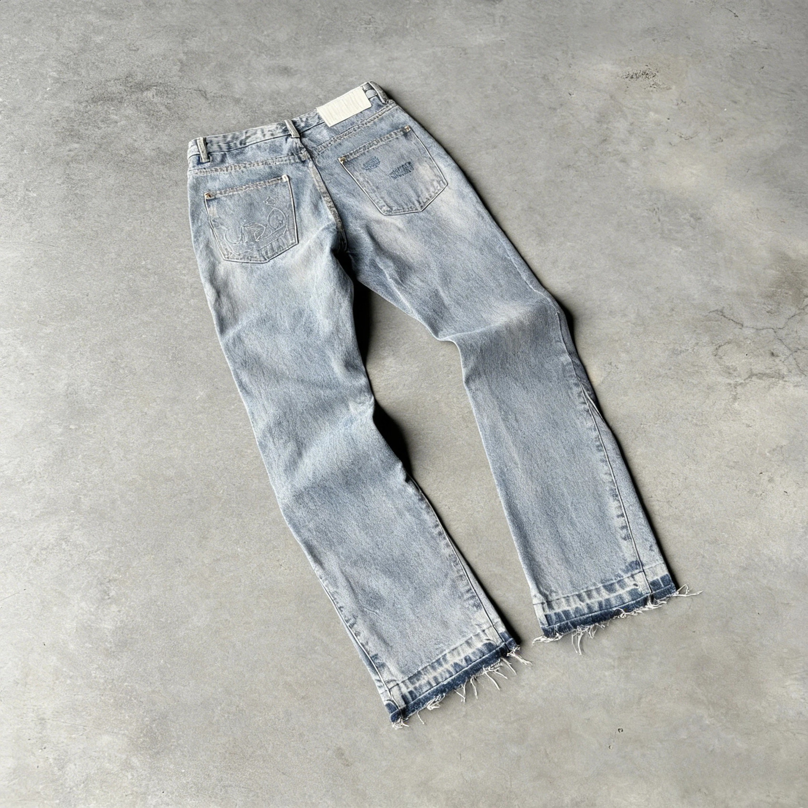 Hip Hop Straight Leg Pants Gothic Fringed Casual Micro Flared Y2K Vintage Slim Fit Jeans Trendy Washed Men Women Harajuku 260515BANJIA