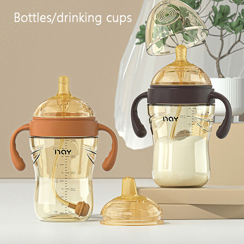 Newborn baby bottle/wide mouth break bottle/nano nipple/drinking nipple/duck nipple/learning drinking cup/big baby bottle-image-1106879764