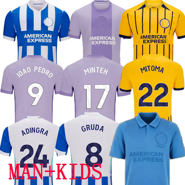 2025 Brighton 25 26 SOCCER JERSEYS home awa HINSHELWOOD GRUDA 8 ADINGRA 11 MINTEH 17 PEDRO 9 MITOMA 22 MAN FAN KIDS JERSEY FOOTBALL SHIRTS set 125th