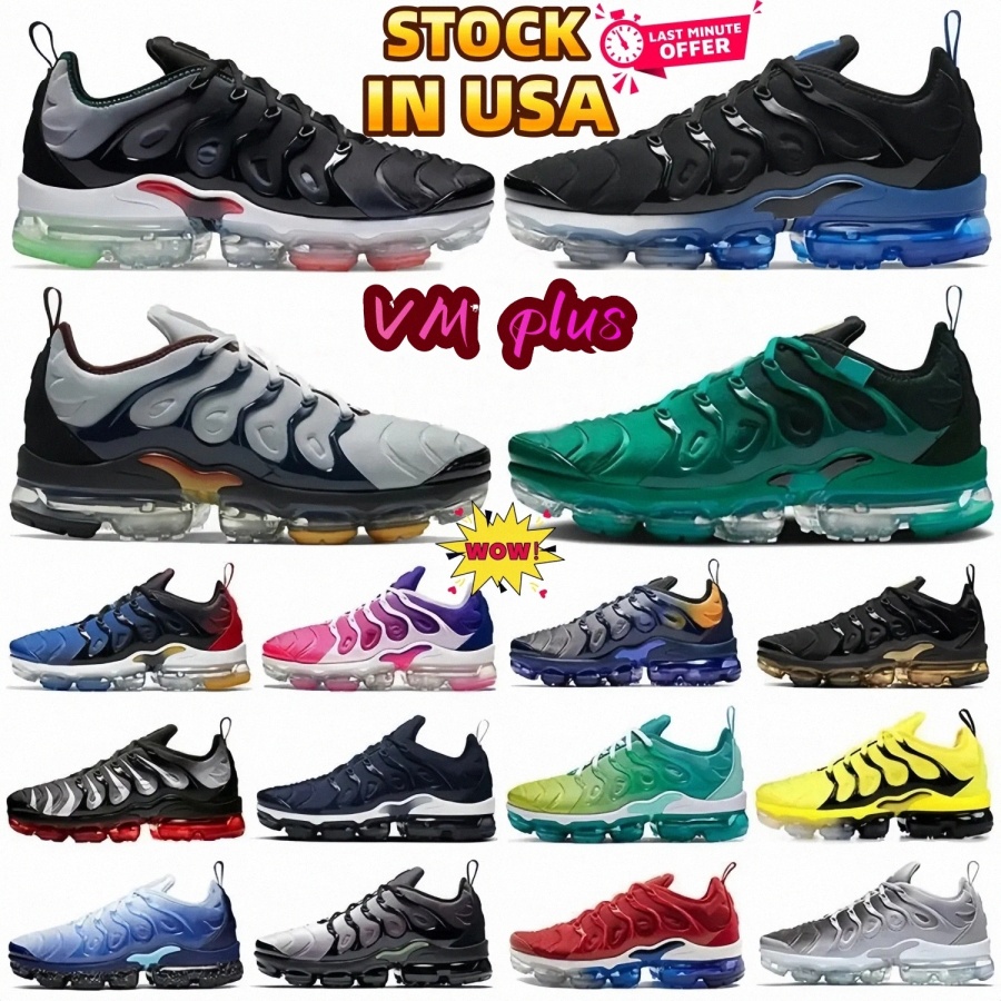 with box White Platinum Vm Running Shoes Designer Shoes Plus Tns Tnss Sneakers Triple Black Tuned Full Length Cushion Trainers Sunset Gradient Neon