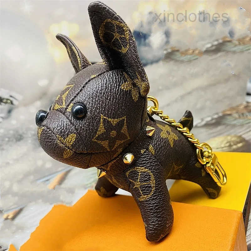 Designer Keychain High Quality French Bulldog Bag Pendant Dog Keychain Car Interior Decoration Leather KeyringBag Pendant Wholesale Volume Large Dis