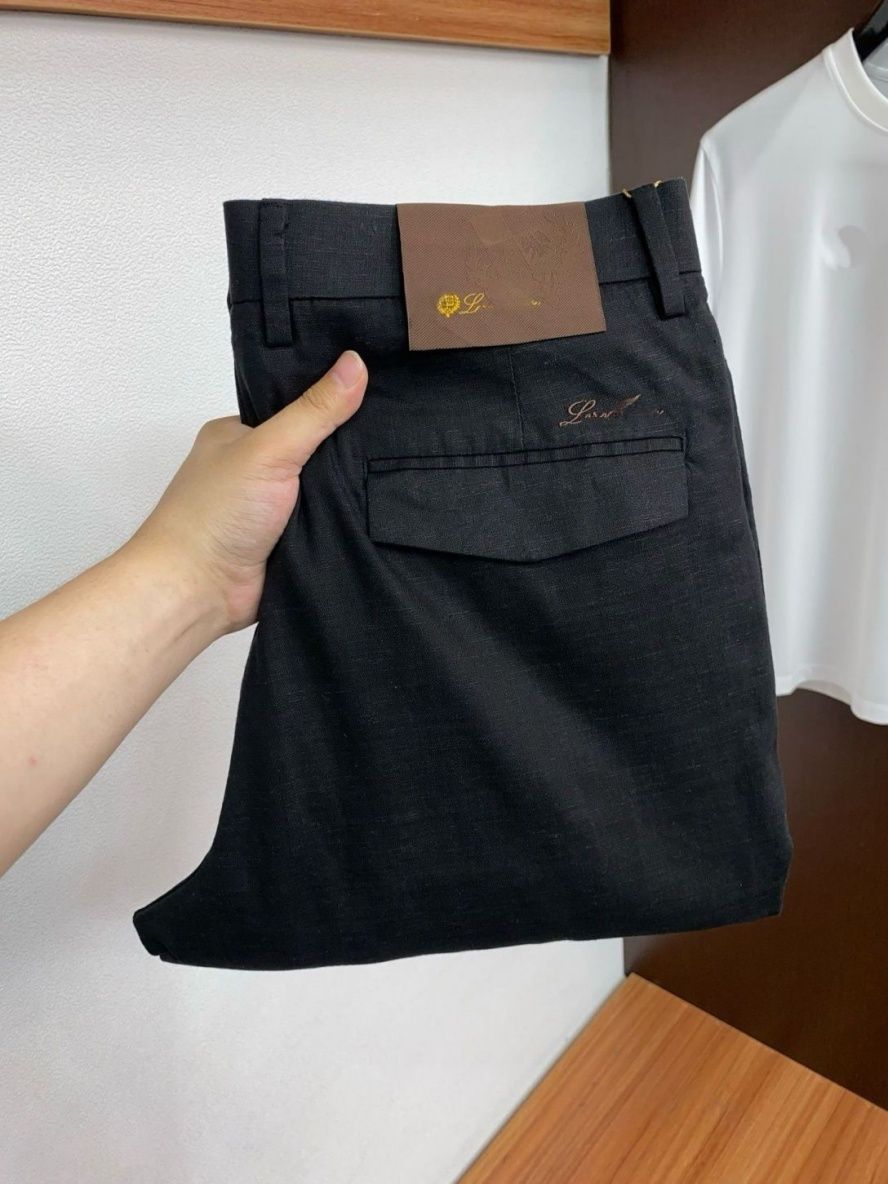Designer trousers, men's casual pants, summer linen fabric, high-quality casual pants, comfortable and breathable long pants, a staple for work