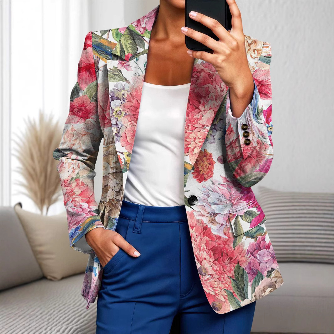 HIGH STREET Latest Fashion er Jacket Womens Retro Art Renaissance Printed Rope Lace Ultra Thin Fit Jacket 240927