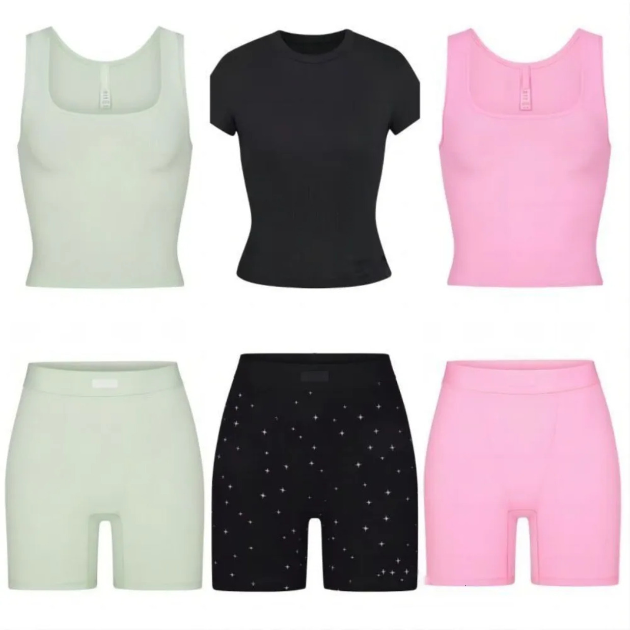 2026 Gym Clothe Set Women's Designer Shorts T-Shirt Yoga Tank Top Sexy Lingerie Short Shirts Flat Cornered Summer Sport outdoor Wear Sports Set
