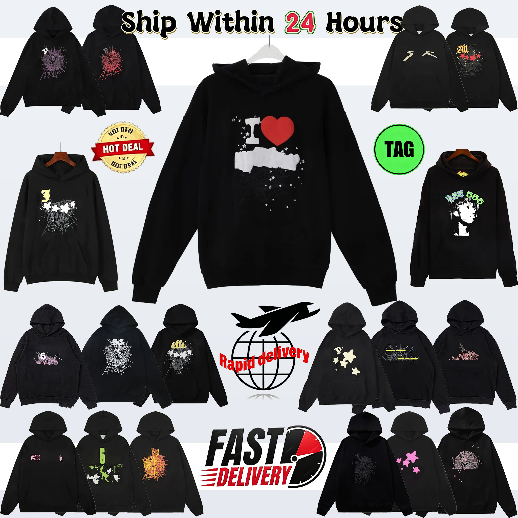 S 3XL Large Size Printed Sweatshirt mens designer hoodie hoodies for men hoody rhinestone pullover pants long sleeve hooded sweater streetwear hoody