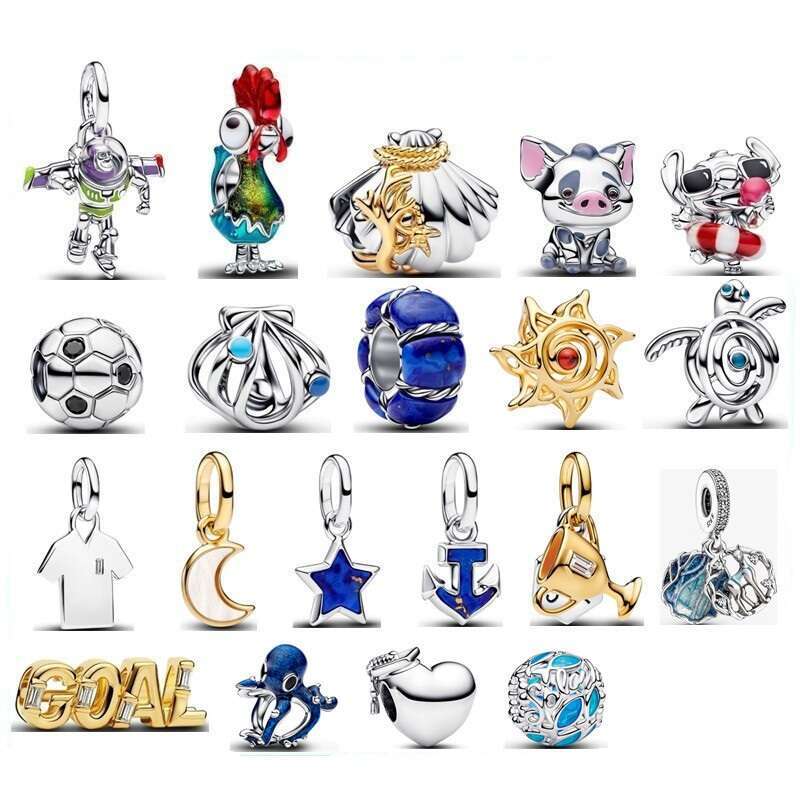 2026 New Summer collection Fish Shell Turtle pendant 925 silver charms beads fit bracelet diy for women Fashion jewelry wholesale