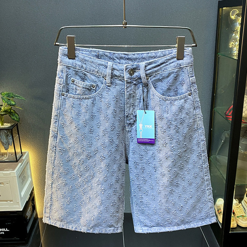 Men Designer Pants Mens Jeans Casual Five-Pocket Shorts With Jacquard Texture Perfect For Summer Streetwear Daily Outings