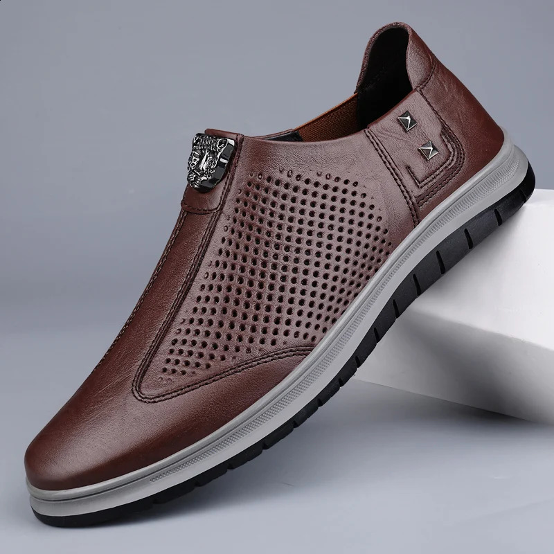 Autumn Men Leather Loafers Fashion High Quality Business Footwear Breathable Male Casual Flats Comfortable Man Slip on Shoes 260519banjia