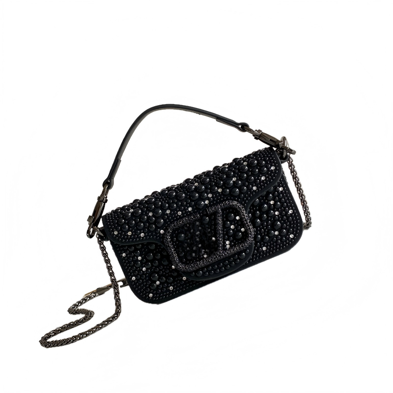 Sac de soirée de luxe orné de perles de cristal Sac à bandoulière avec chaîne en strass de qualité supérieure avec poignée supérieure amovible