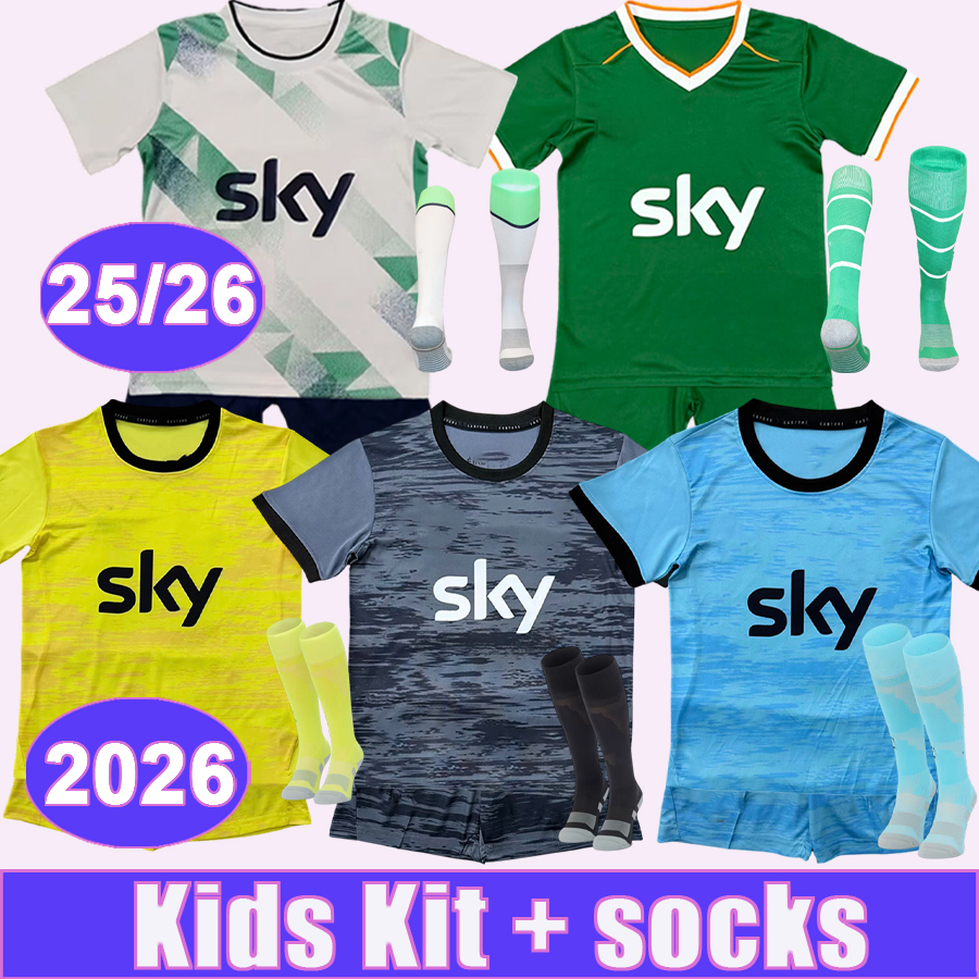 25 26 Irlande Kids Kit Soccer Jerseys Équipe nationale DOHERTY BRADY DUNNE SYKES TAYLOR FERGUSON IDAH Home Away Équipe de football féminine Maill