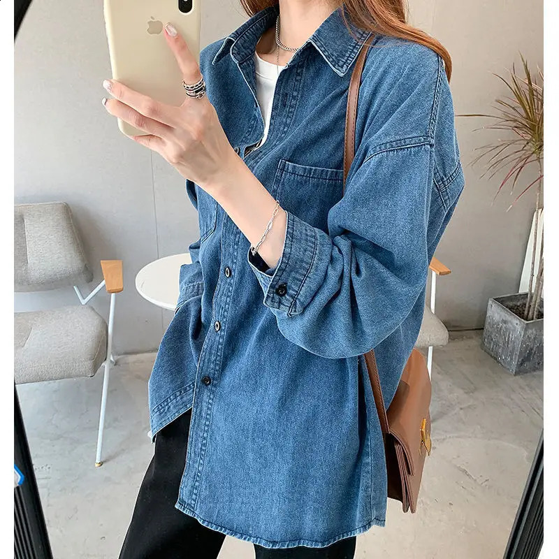 Jackets Women Shirt Solid Denim Jacket Jeans Bomber Coats Female Outwear Coat Harajuku Streetwear Gothic 260520BJ d2