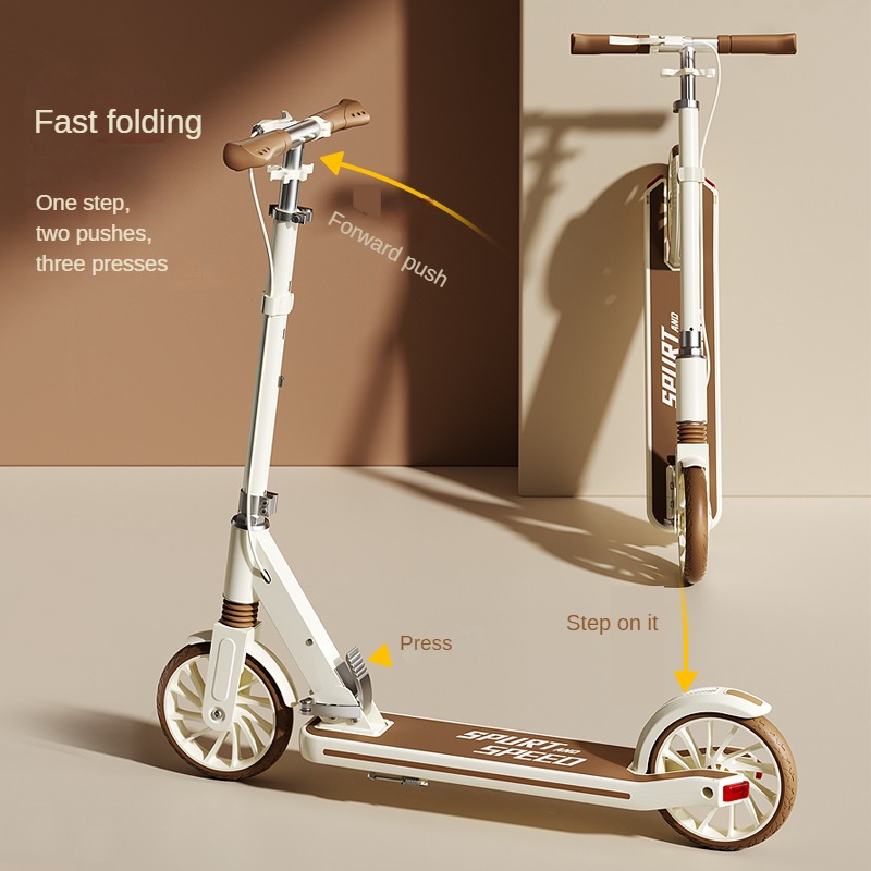 Children's Scooter, Foldable Bicycle, Large Children's Sliding Wheel, Campus Adult Two Wheel Scooter 5-15 years old-image-1107113444