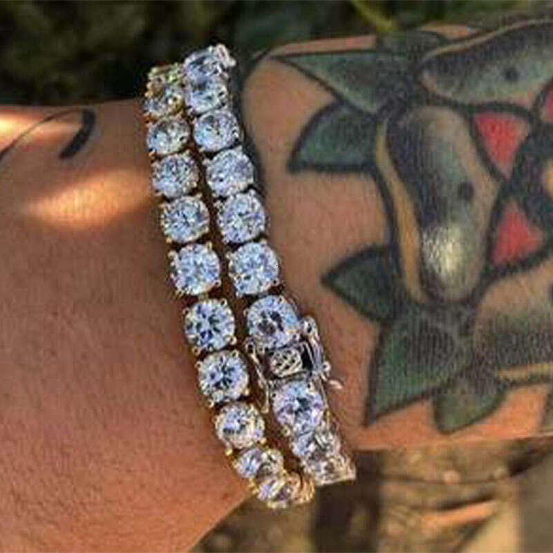 Bracelet à griffes 24AA pour hommes, chaîne hip-hop incrustée de strass, vente chaude transfrontalière INS européenne et américaine, best-seller