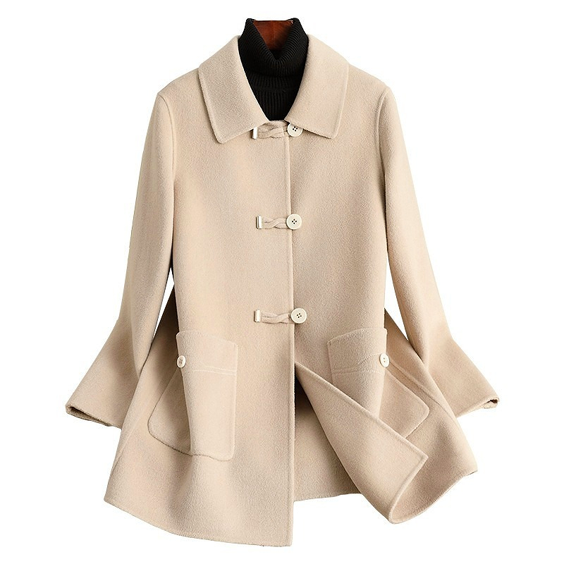 D3955 Double-faced fleece wool coat for women short 2024 autumn and winter new Chinese style mother's wear-image-1106968156