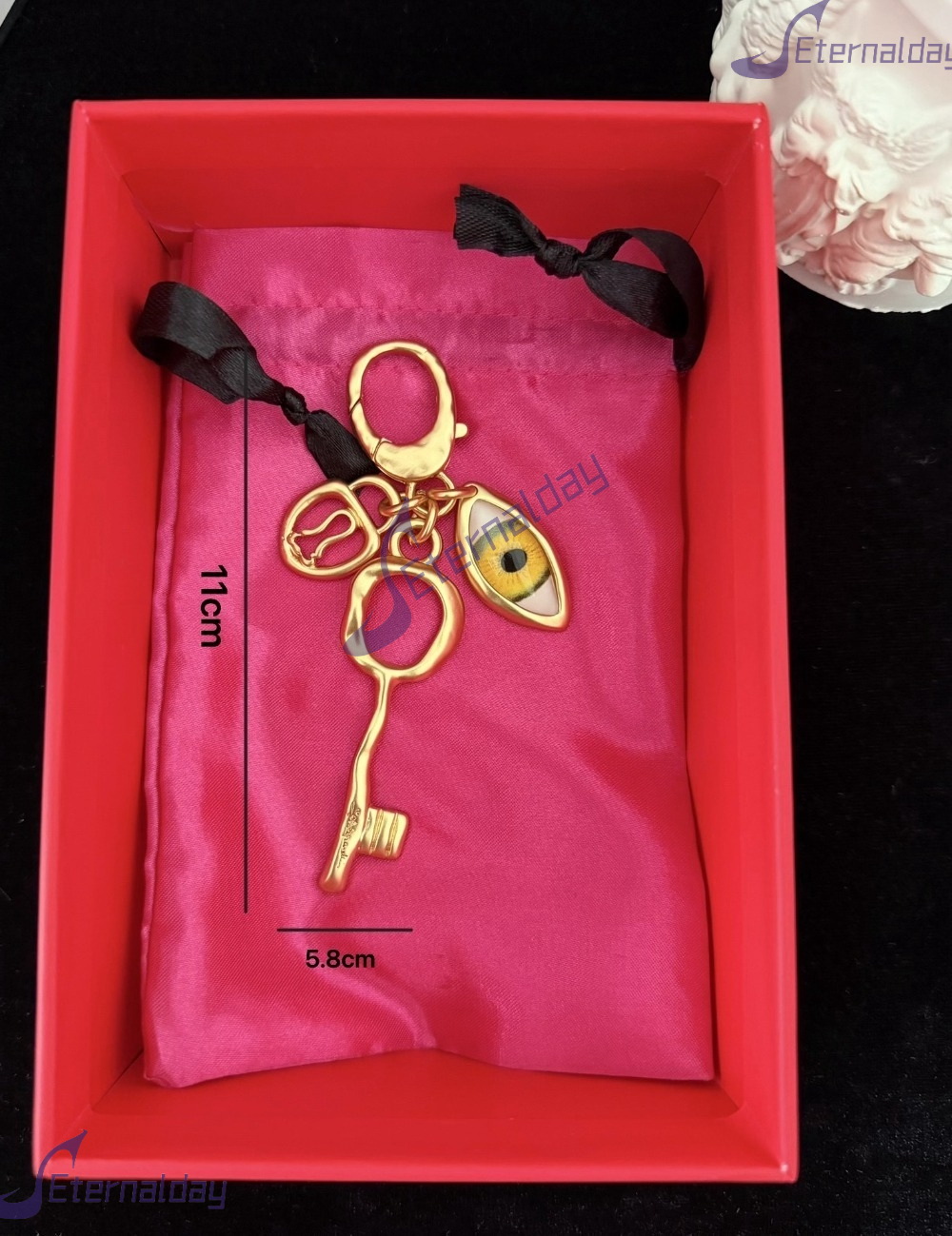 2026 New Sweet Cute Metal Evil Eye Keychain Decoration Purse Bag Backpack perfume Accessory Charm Birthday Party cologne Favors Gift For Boys Girls