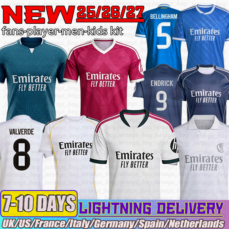 26 27 camiseta reals madrid MBAPPE VINI JR Camavinga Soccer Jerseys BELLINGHAM Valverde RODRYGO MODRIC Arda Guler football shirt kids fans player-image-944610001