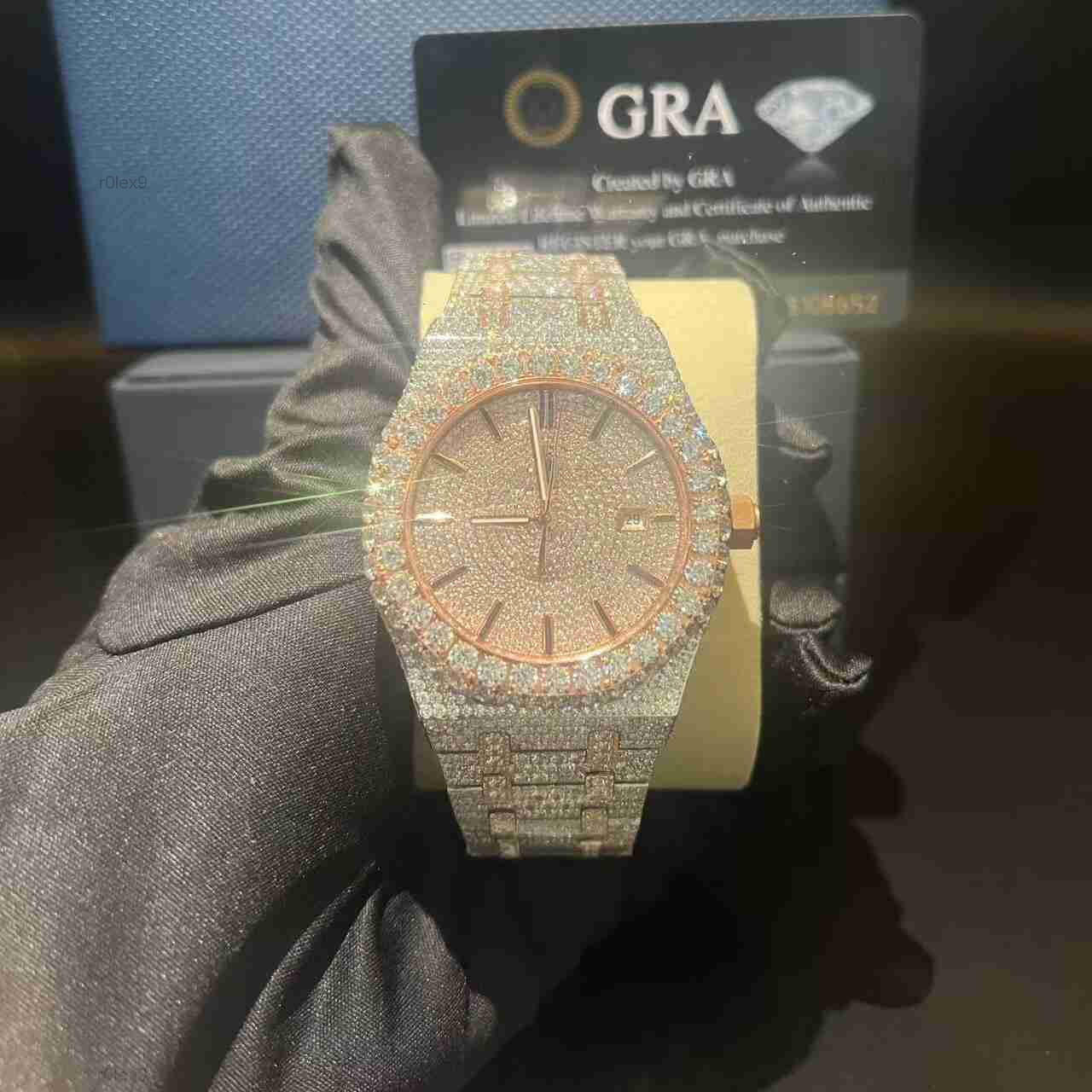 This moissanite watch very popular both men women of success It is suitable for daily wear in hip-hop and rock styles Through tes90