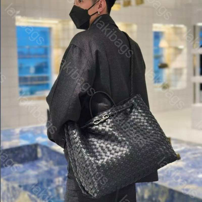 Sacs fourre-tout surdimensionnés matelassés en cuir véritable tissé Sac à bandoulière polyvalent à la mode et décontracté Sac à bandoulière Sac à