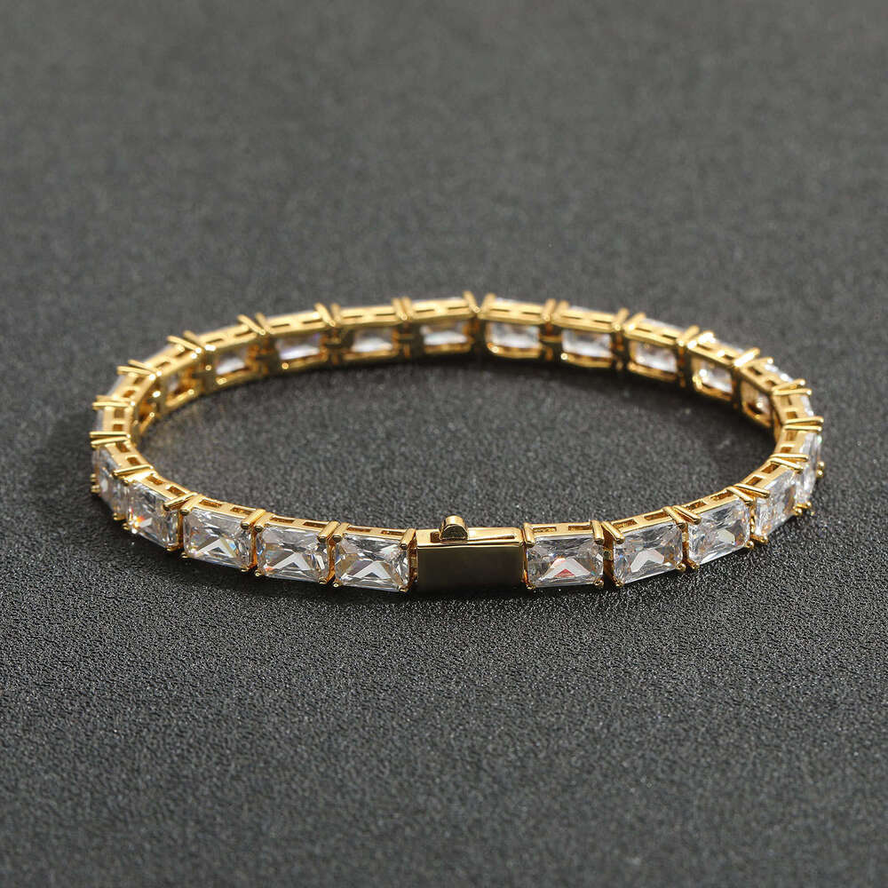 Minimalist and Luxurious 5mm Square Tennis Chain Bracelet for Men, 5A Zirconia High-Quality Jewelry