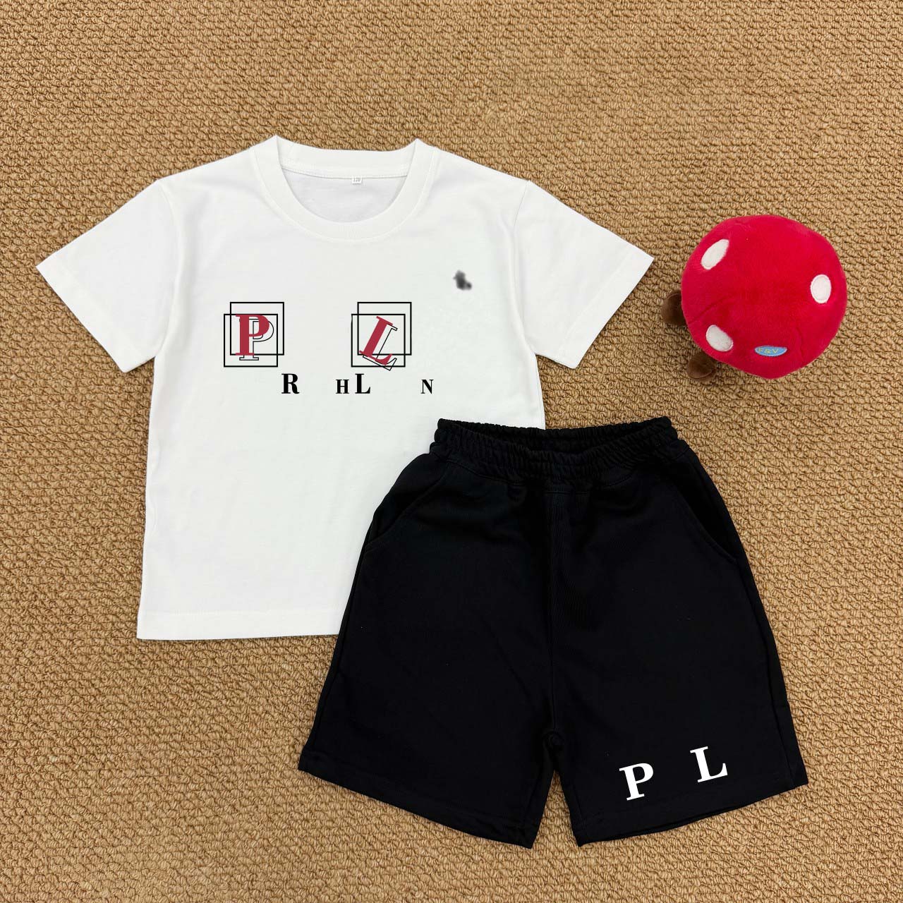 Luxury Kids Designer Clothes 2026 Summer New Baby Boys Girls Printed Cotton Short Sleeve T-shirts and Shorts 2 Piece Outfit Set 1-8 Years Childre-image-1107062731