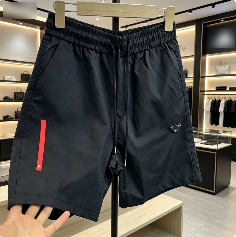 shorts Designer men women shirts Pr Style Men's Quick-Dry Shorts Elastic Waist Drawstring Casual Sports pants Triangle Logo Summer Streetwear B