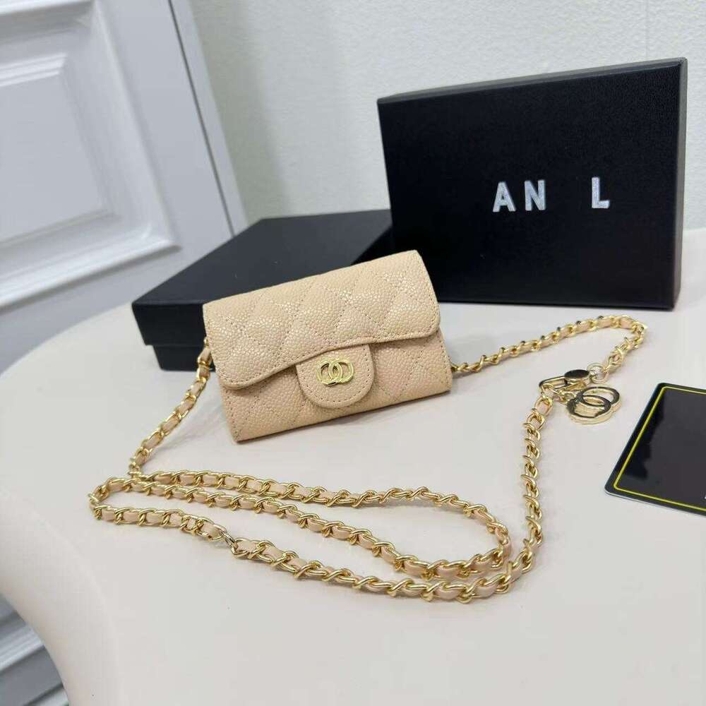 Designer Wallet Mini CC Style Card Holder Coin Purse Mini Cute Purses 2026 New Genuine Leather Waist Bag Women's Single shoulder Chain Crossbod