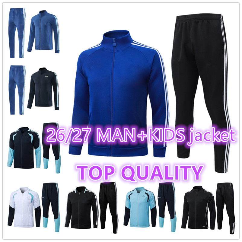 26 27 ArgentinaS Men's Soccer Tracksuits jacket 2026 2027 DI MARIA DYBALA MESSIS long Zipper Training suit maillot de Foot Tracksuit Football J