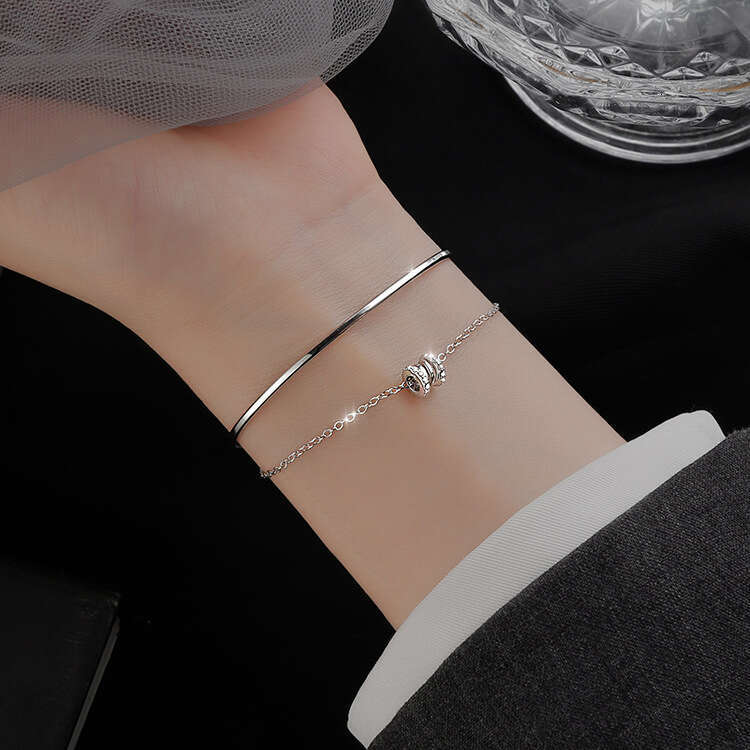 Double-layered Slim-waist Bracelet Girls, Korean Ins Style Simple Fashionable Suitable For Layering, Exquisite And Versatile Bracelet-image-1107006325