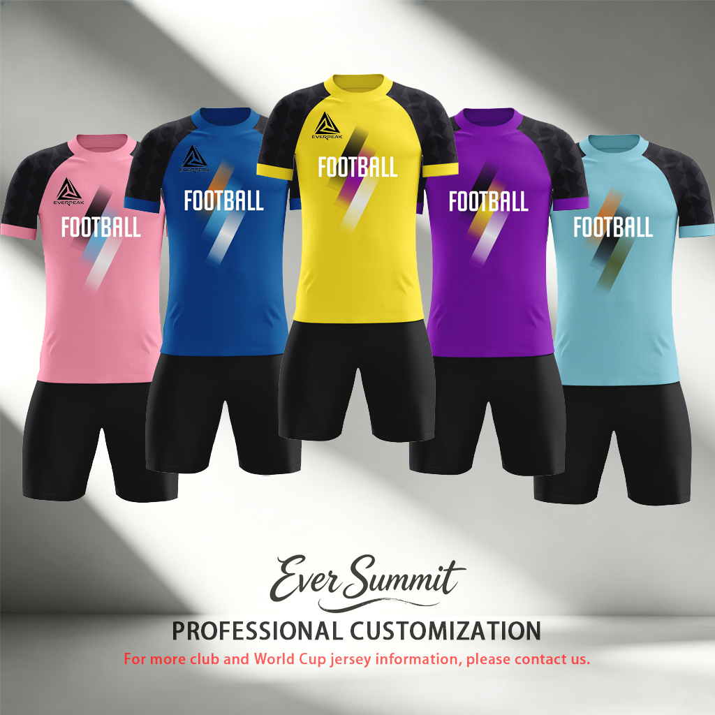 Conjunto de camiseta de fútbol de manga raglán personalizada para hombre, uniforme de fútbol de secado rápido con pantalones cortos, logotipo de núm