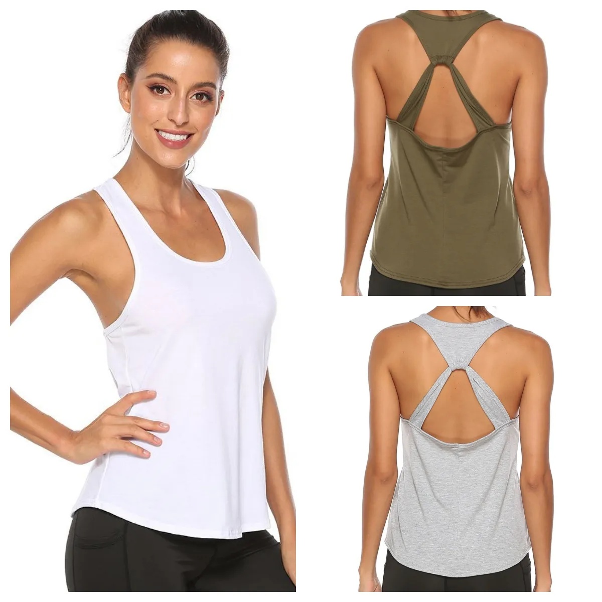 UU-517 Yoga Crop Tops Fitness Tank Tee Fast Drying Sports Vest Fitness Vest Breathable Sleeveless Tops-image-944456516