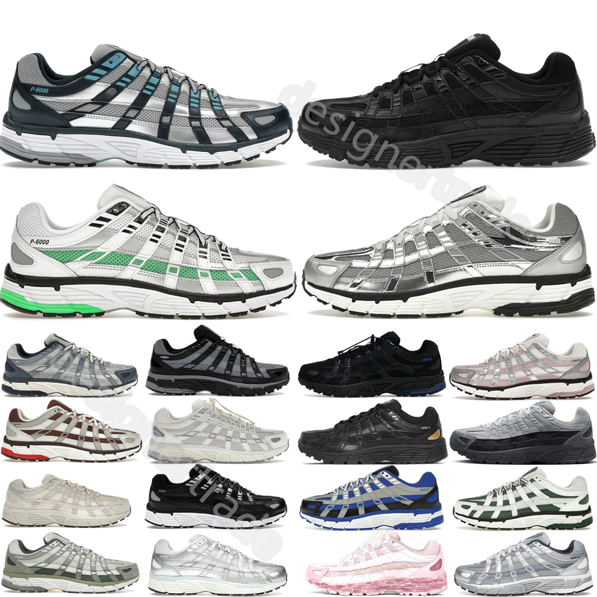Designer Running P6000 Chaussures V5 Casual Hommes Femmes Baskets de course Coussin léger Athlétique Antidérapant Marche Jogging Gym Chaussures d