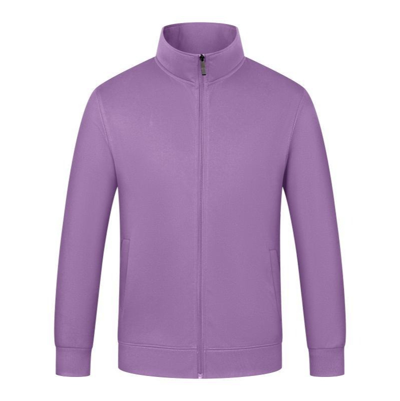 A587 New Style Stand Collar Thick Zip Up Sweatshirt Couples Outerwear-image-1107291085
