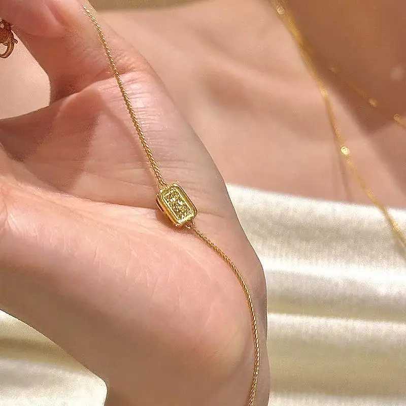 stretch Beaded Bracelet Sparkling Shattered Gold Square Bracelets For Women Simple And Charm Crushed Ice Female Bangles Suitable Daily Jewelry Bead