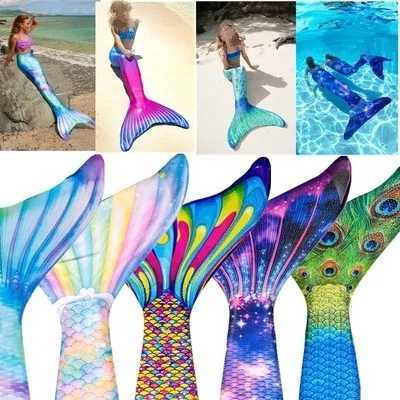 New Kids Adult Swimming Mermaid tail Girl Mom Cosplay Mermaid Costume Children Party Gift Fantasy Swimsuit With Monofin Fin L260522
