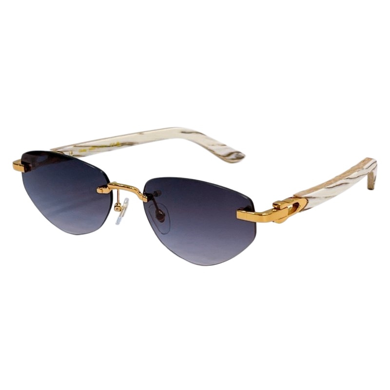 New fashion design square sunglasses Rimless frame rimless lens wooden temples simple and popular style versatile UV400 protection glasses 0580S