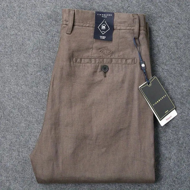 2026 100 Linen Mens Business Casual Loose Comfortable Breathable Straight Summer Thin Men Clothing Tactical Cargo Pants Men 260521BJ
