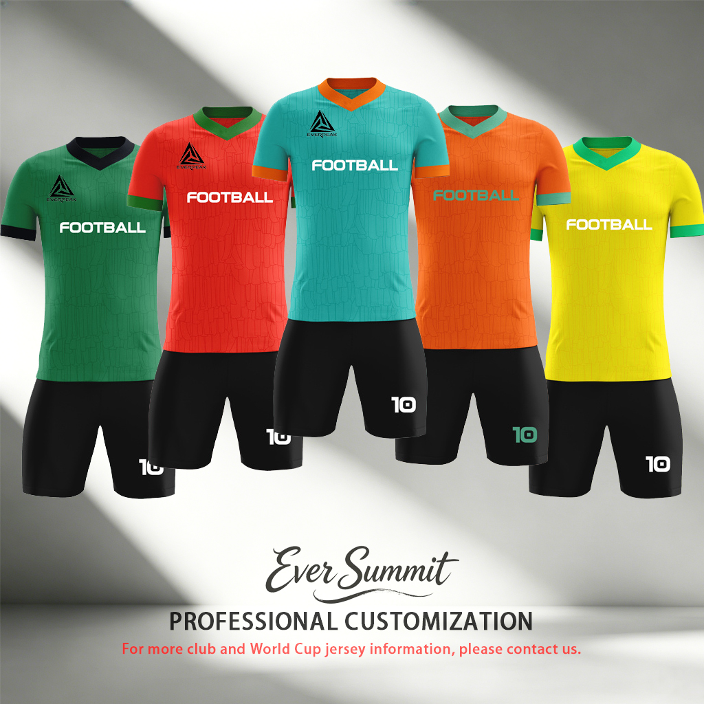 Ensemble de maillot de football personnalisé à col en V pour hommes, uniforme de football à séchage rapide avec short, nom d'équipe personnalisab