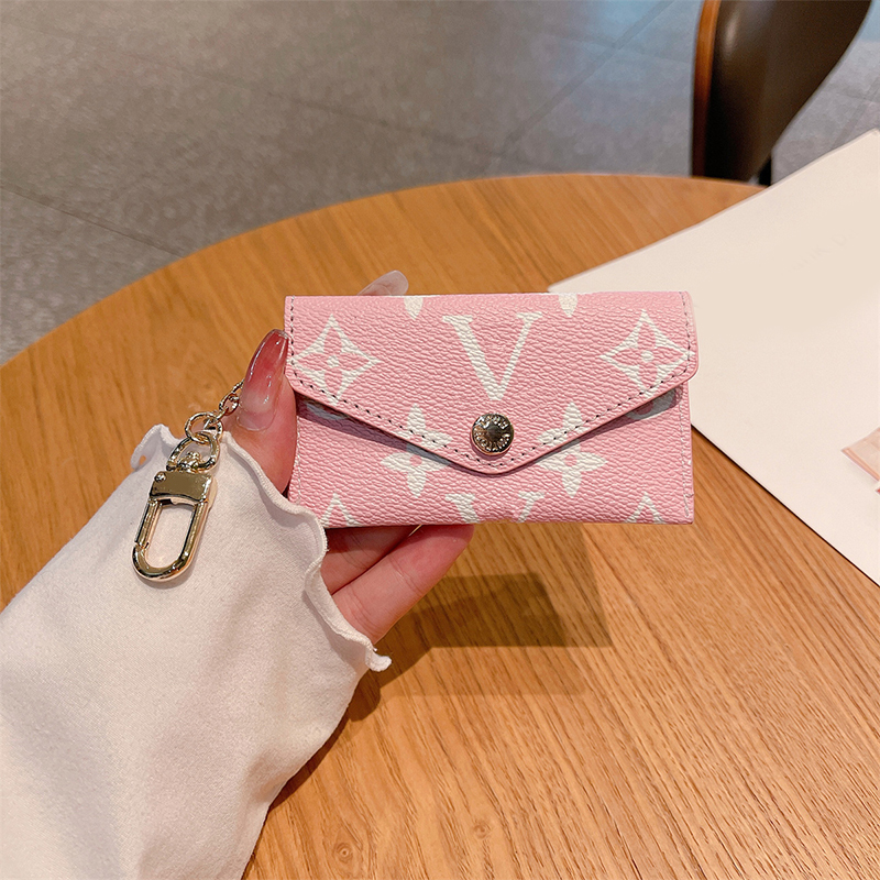 Porte-clés de styliste suspendu, anneau de rangement de pièces de monnaie, métal et cuir, clip pour carte de crédit, sac pour femmes, petit porte