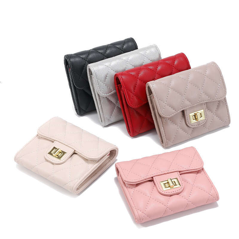 2026 New Cross-Border Hot Sale Korean Style For Women, Small And Exquisite High-End Quilted Lock Buckle ID Student Money Card Holder