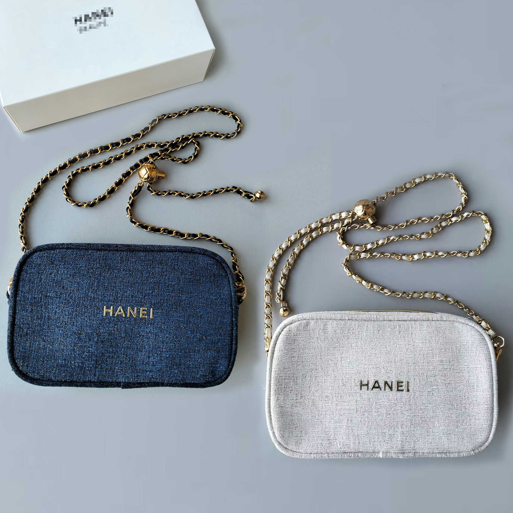 Sacs à main de noël en édition limitée, série bleu blanc et or, boîte de maquillage, fourre-tout de rangement, sacs à main de luxe, nouvelle coll