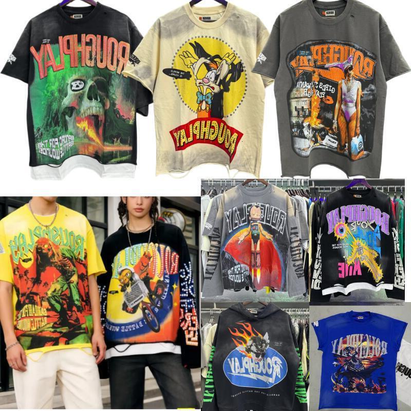 RoughPlay Mens Hoodies 2026s Rough Play Long Sleeve T Shirt Men Woman Quality Vintage Washed Damaged Streetwear RoughPlay Top Tees cc3 66 eb 14a-image-1107181727