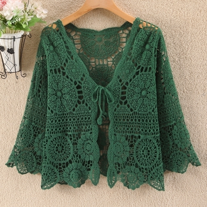 2026 Fashion Spring Summer Knitted Cardigan Women Sunscreen Shawls Tops Female Loose Casual All-match Ladies Coat 260516BJ