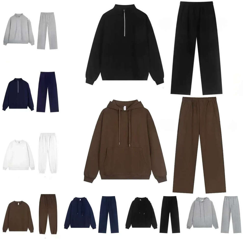 Femmes Hommes Veste Ensembles Designer Sweat-shirt Pantalons de survêtement Pull à capuche Accolade Quarter Zip Pull Yoga 1/4 Full Zip Crew Neck