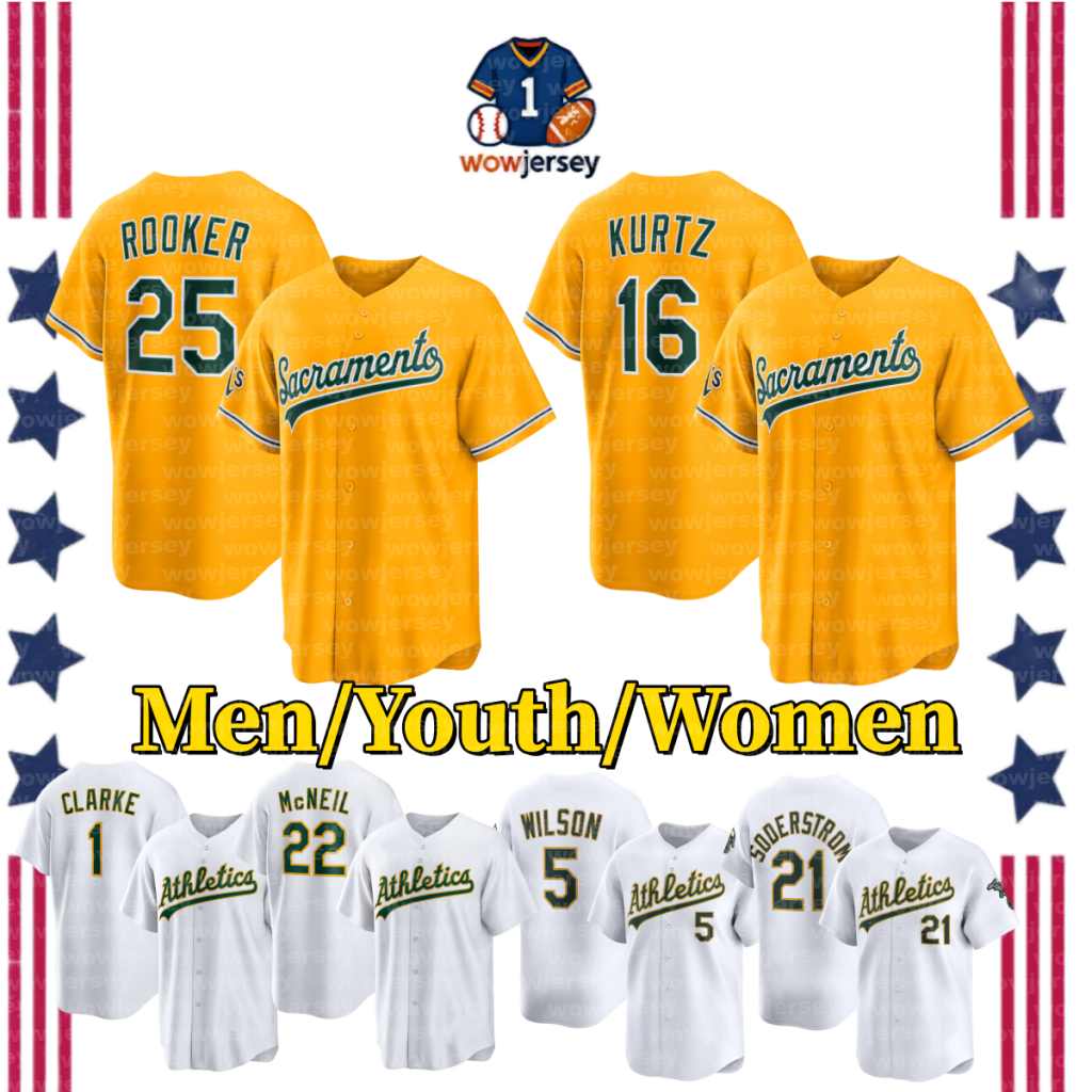 Oakland Athleticses Jersey Brent Rooker Baseball Jersey Lawrence Butler Nick Kurtz Max Muncy Gio Urshela Denzel Clarke Max Schuemann Seth Brown Will
