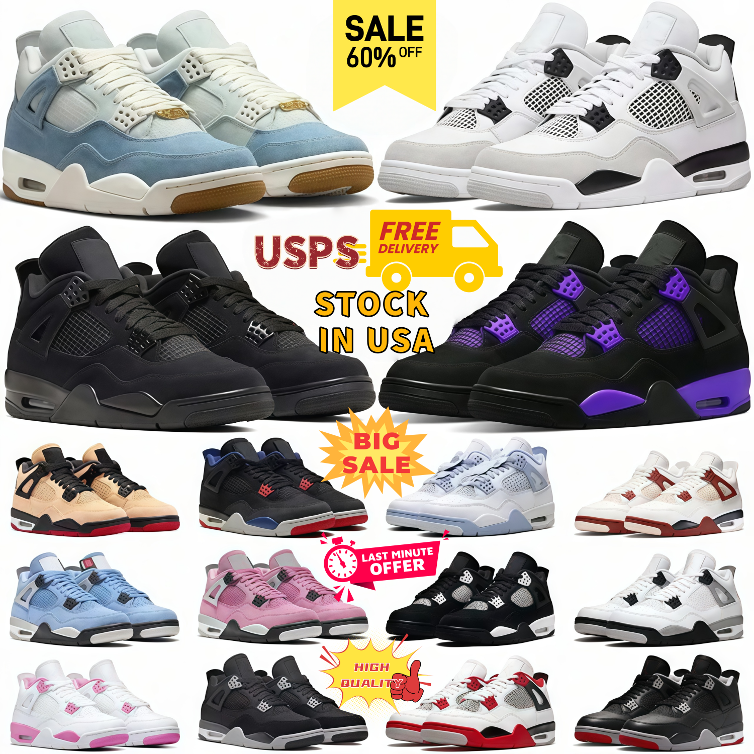 4 4s Basketball Shoes Designer Sneakers Men's Black Cat 2025 Cement Bred Navy Pure Money Military Sail Red Thunder White Oreo Metallic Nigel-image-941323626