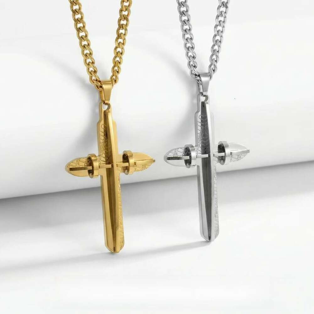 Cross-border European And American Hot-selling Stainless Welded Cross Pendant Men's Fashion Personality Titanium Steel Necklace Jewelry-image-1107172490